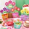 Mother’s Day Card Making Kit for Kids – 24 Sets DIY Flowerpot Greeting Cards with Ribbons, Buttons & Paper Straws, Handmade Classroom & Home Craft Activity Gifts for Mom